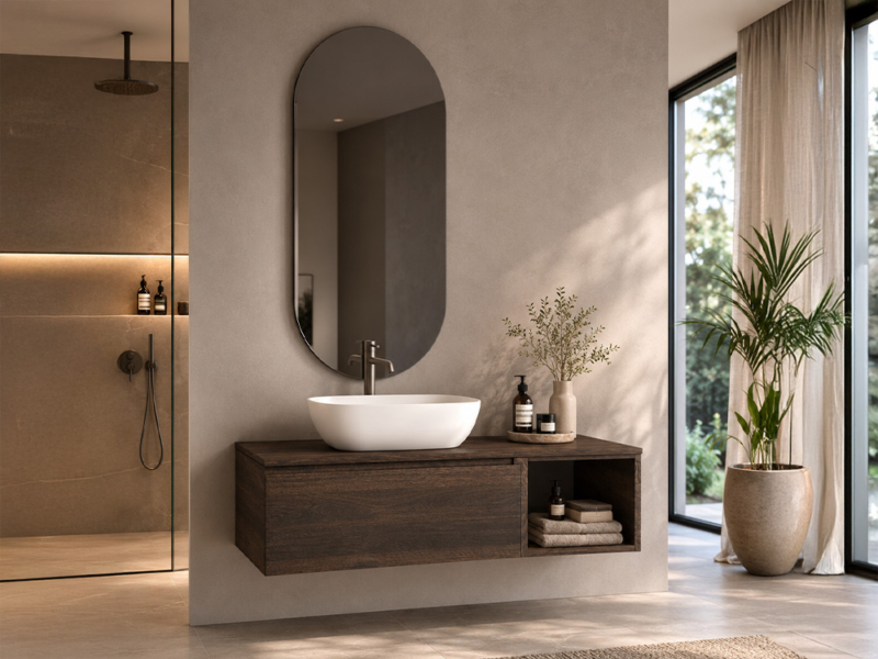Bagno con Base Sospesa e Lavabo In Appoggio 02