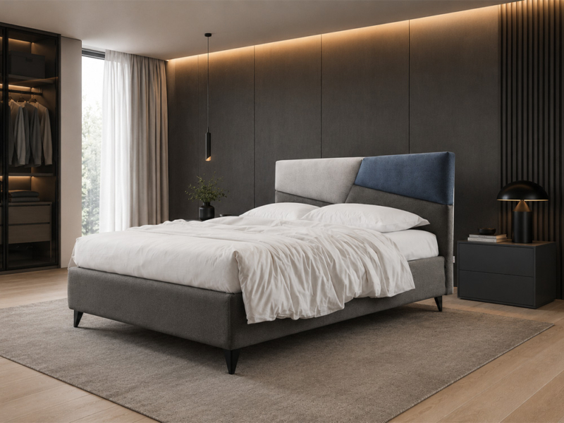 Letto Contenitore con Giroletto Sfoderabile e Piedini 06