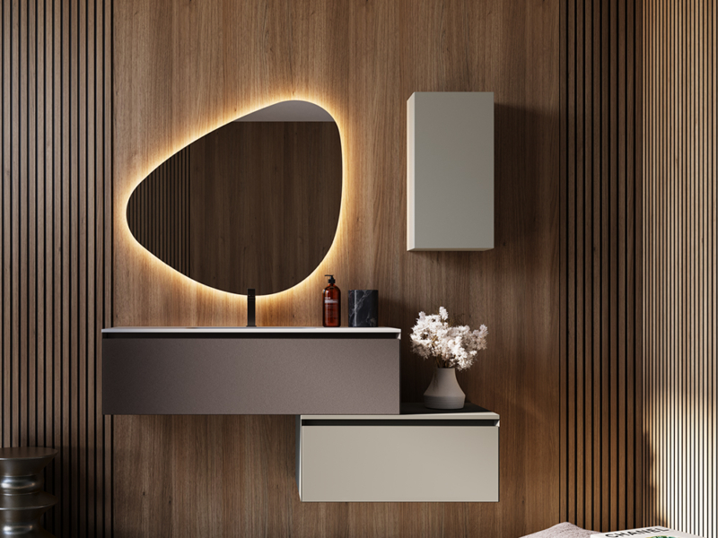 Bagno con Base Sospesa e Specchiera 07