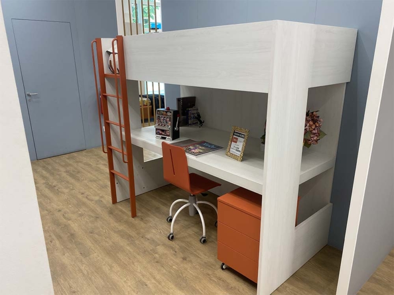 Letto A Castello Salvaspazio Con Home Office Integrato