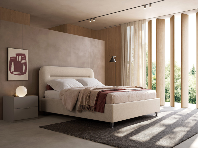 Letto Imbottito Con Contenitore Moderno 03