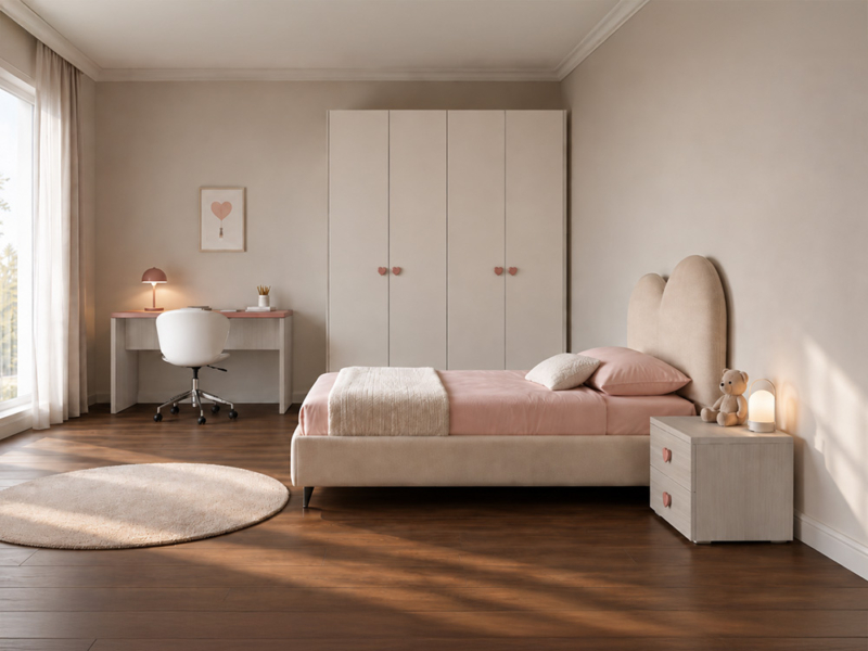 Cameretta Con Testiera Letto a Cuore 05
